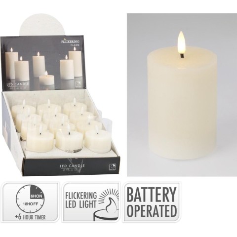 CANDELA LED7X10CM AVORIO TIMER